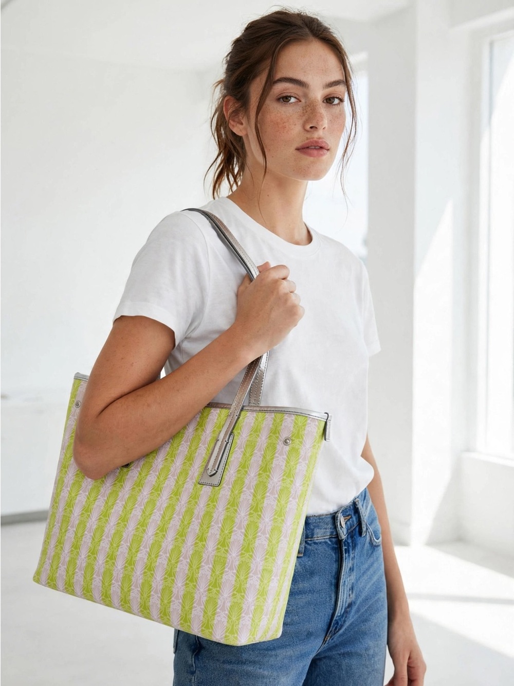 🆕 Liberty of London Iphis Stripe Little Tote Bag - Rare!